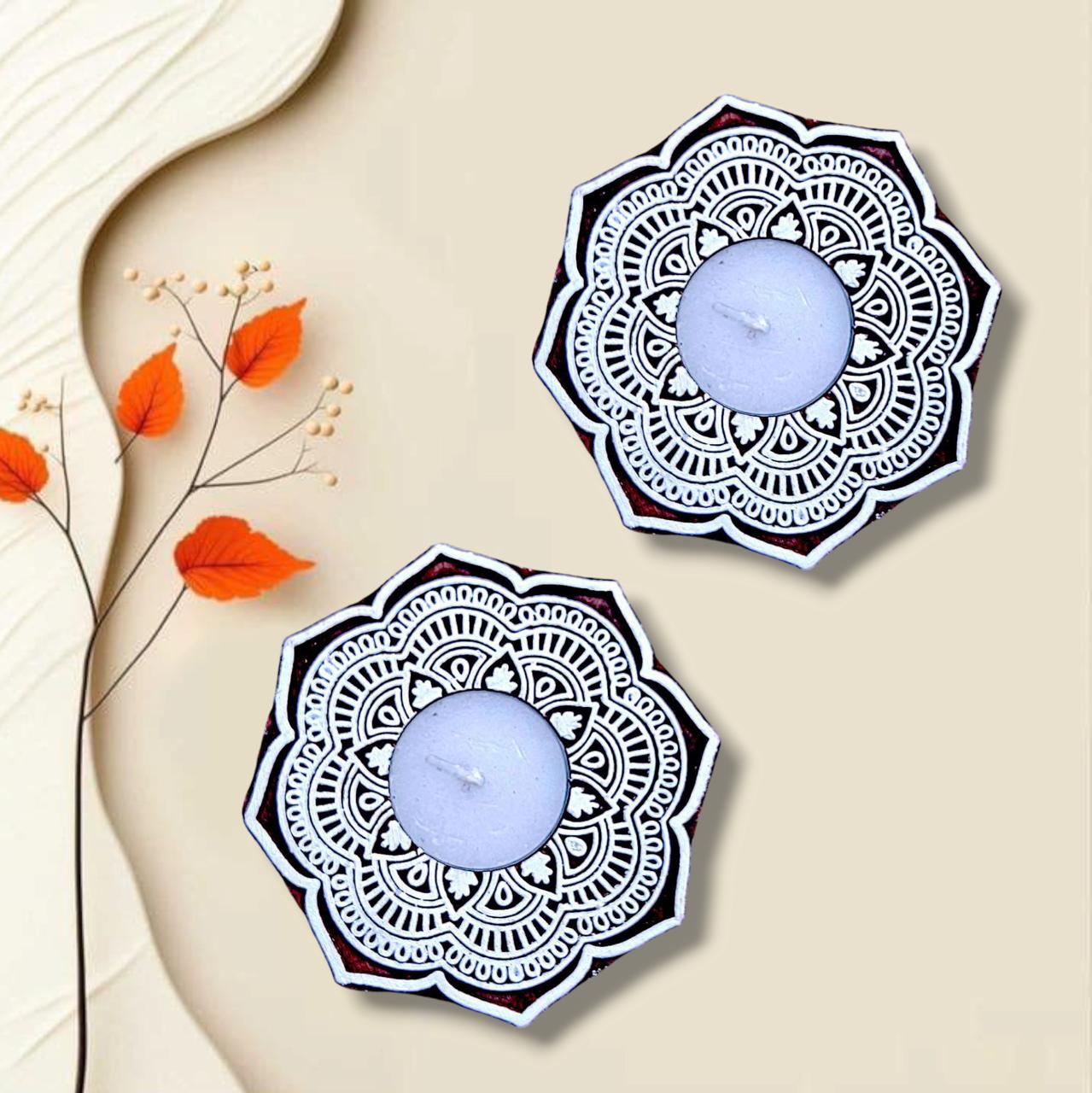 Illuminate your home with Handicraft tealight candle holder perfect for creating a cozy ambiance. Ideal for home décor, parties, and gifts.