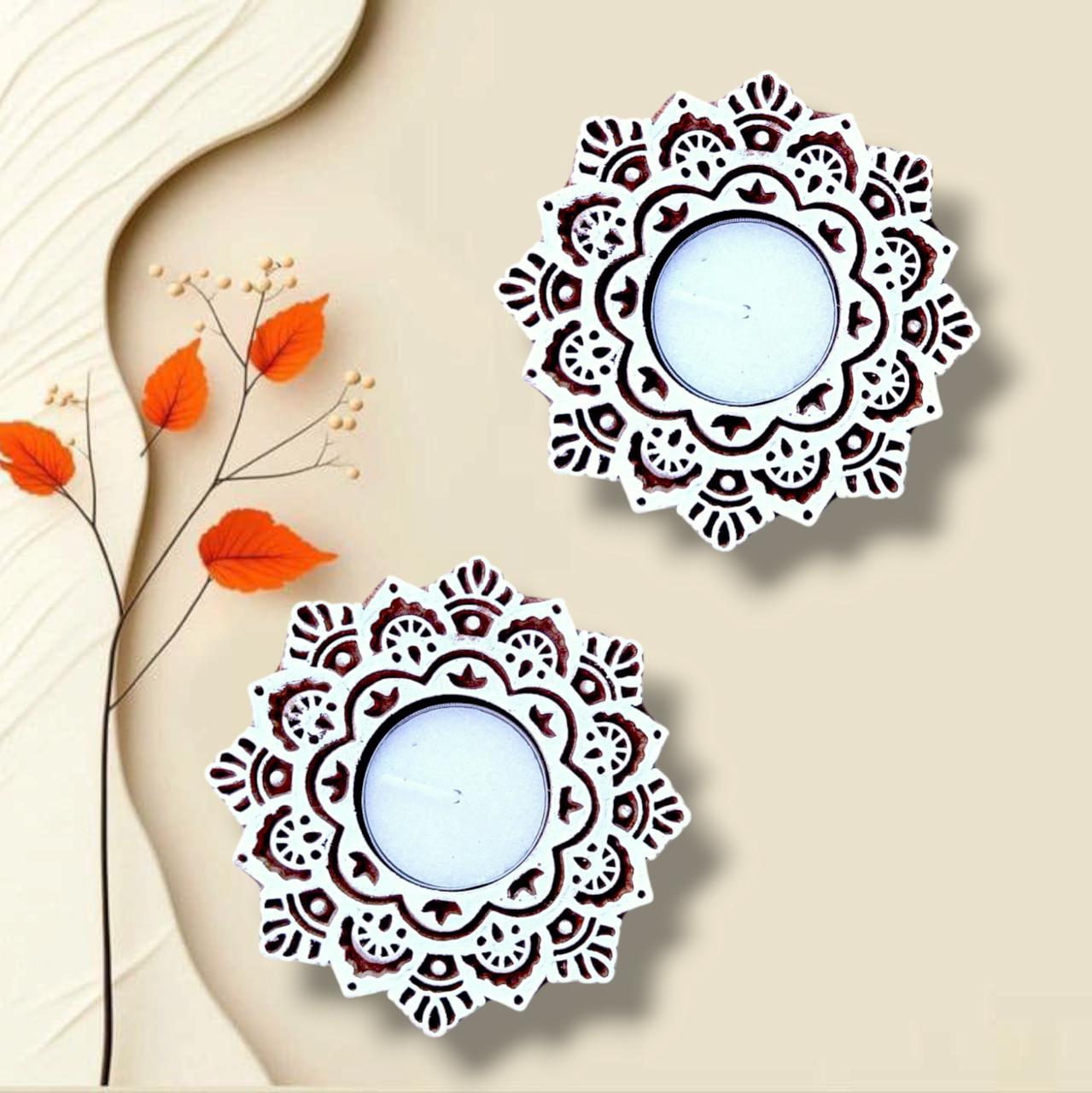 Light up your space with our handcrafted wooden tea light candle holder, perfect for a cozy ambiance. Which makes your home very attractive.