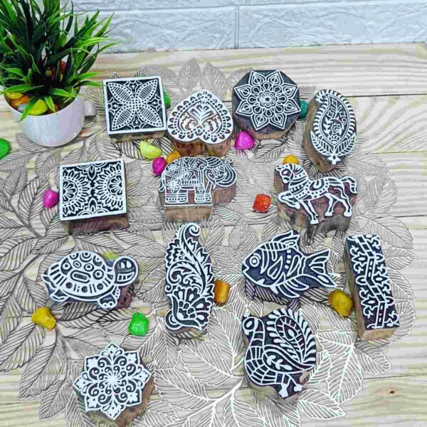 animals wooden printing stamps