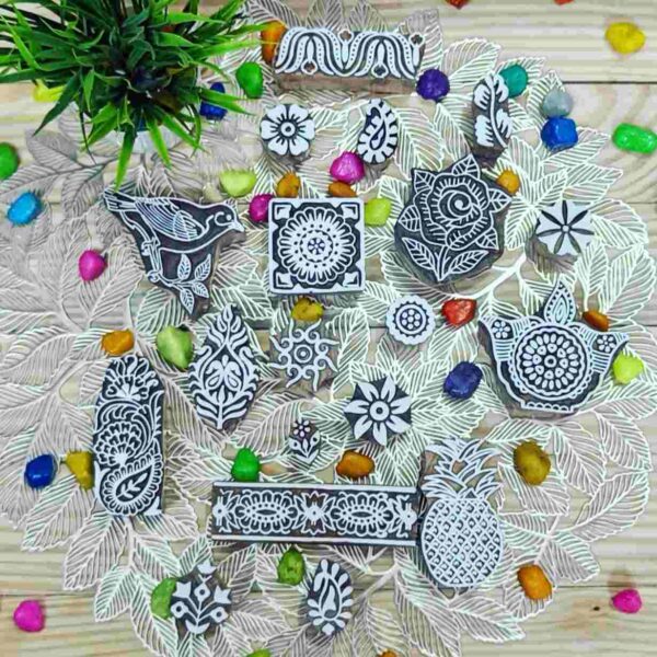 Mix printing block stamps set of 19 pcs - Image 2