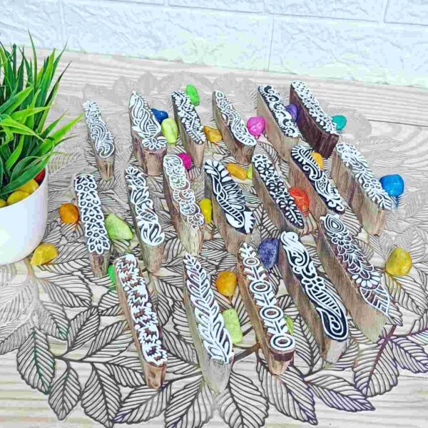 Printing block stamps finger set of 18 pcs henna stamp - Image 3