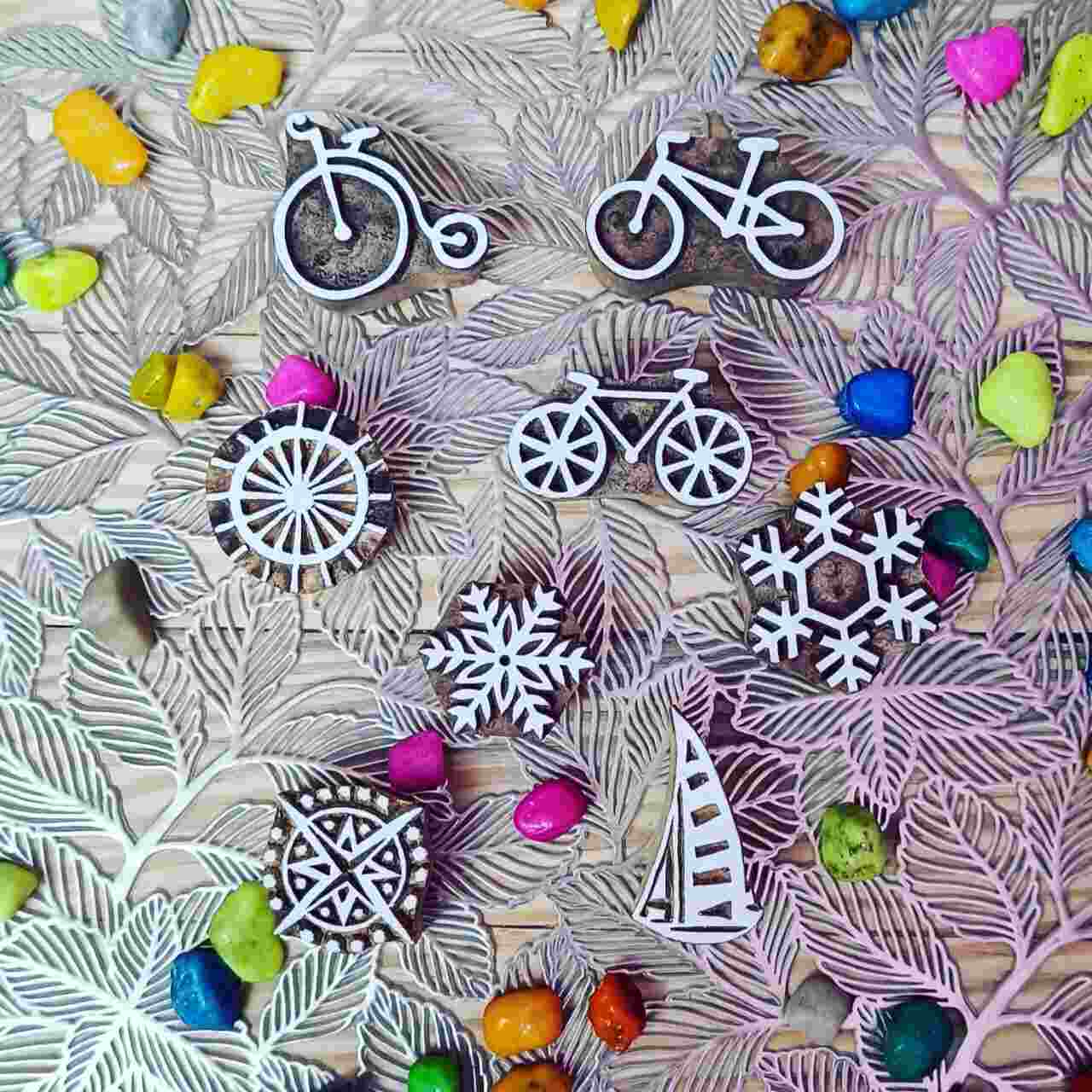 Wooden printing stamps set of 8 Pieces - Image 2