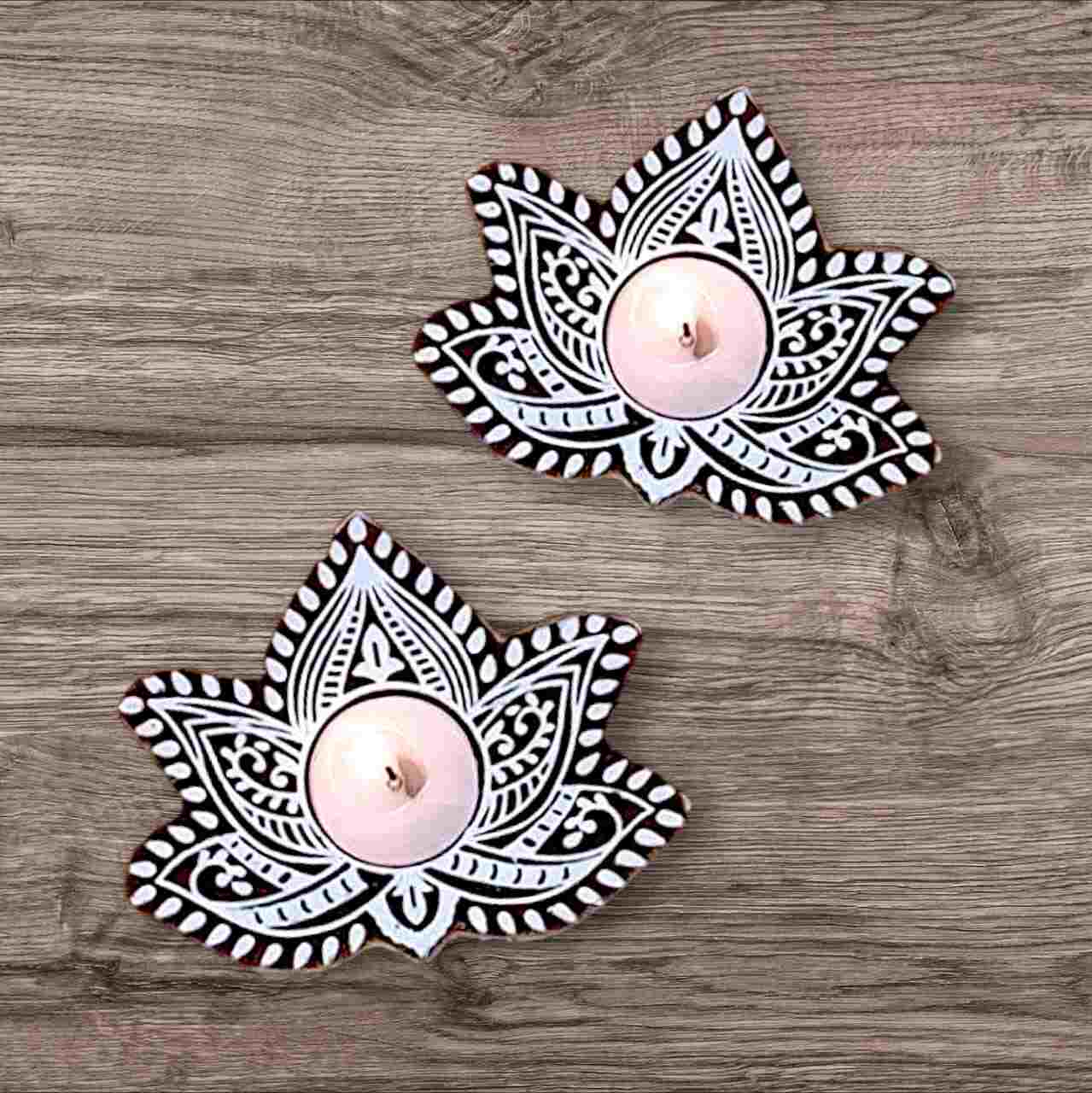 Elegant handmade lotus tealight candle holder perfect for creating a warm and cozy ambiance. Crafted with care, ideal for home décor, weddings, or gifts.