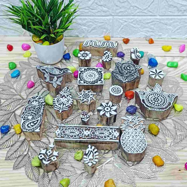 Mix printing block stamps set of 19 pcs - Image 3