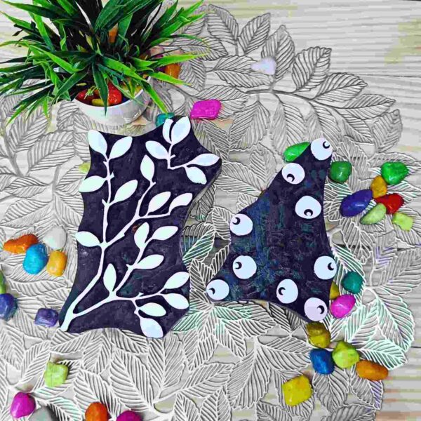 Wooden textile printing block tree (2 color blocks set) buta - Image 2