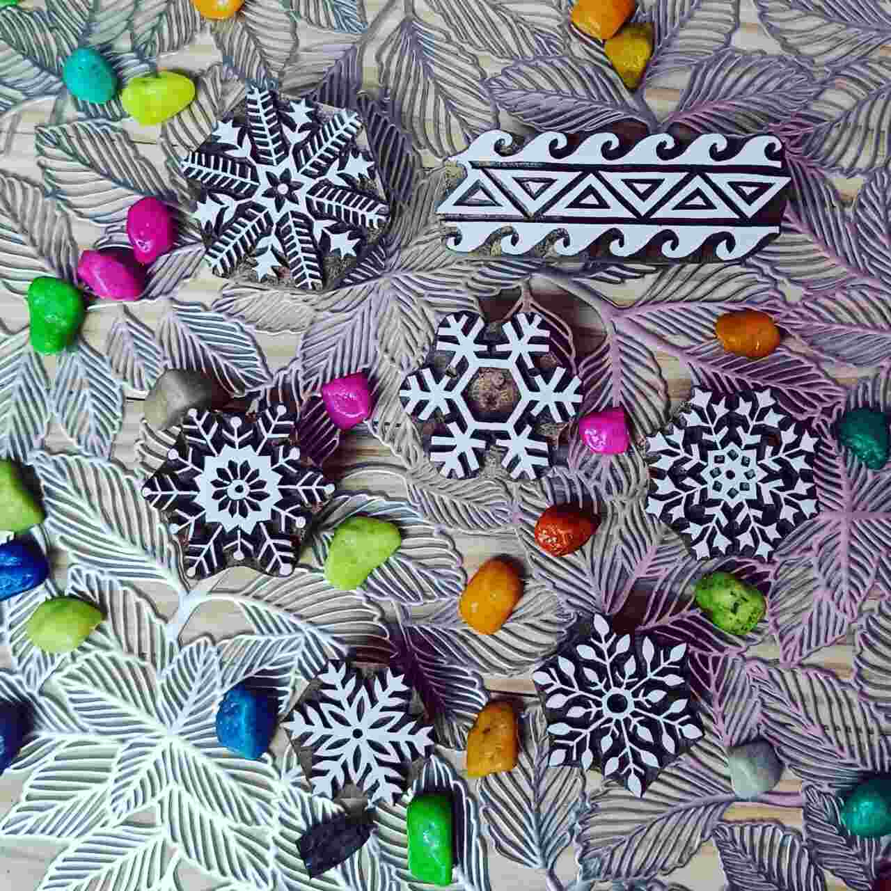 Wooden printing stamps Set of 7 Pieces - Image 3