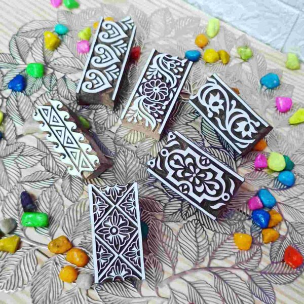 Border wooden block stamps set of 6 pcs - Image 3