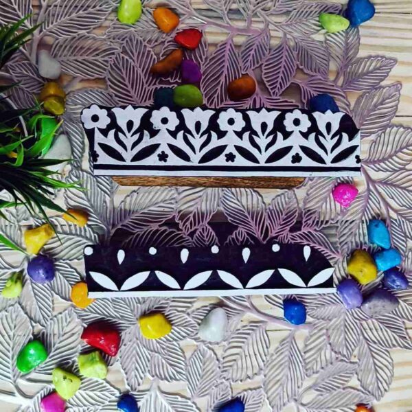 Filling petal border set of 2 pcs wooden blocs for crafting and textile printing - Image 2