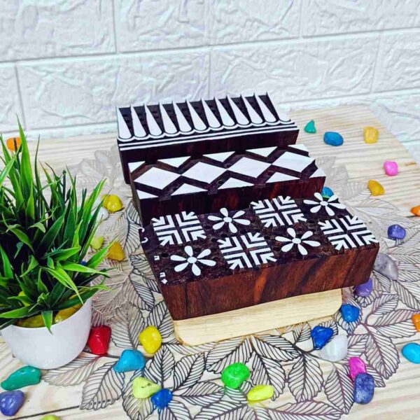Unic border stamps set of 3 pcs for textile printing - Image 3