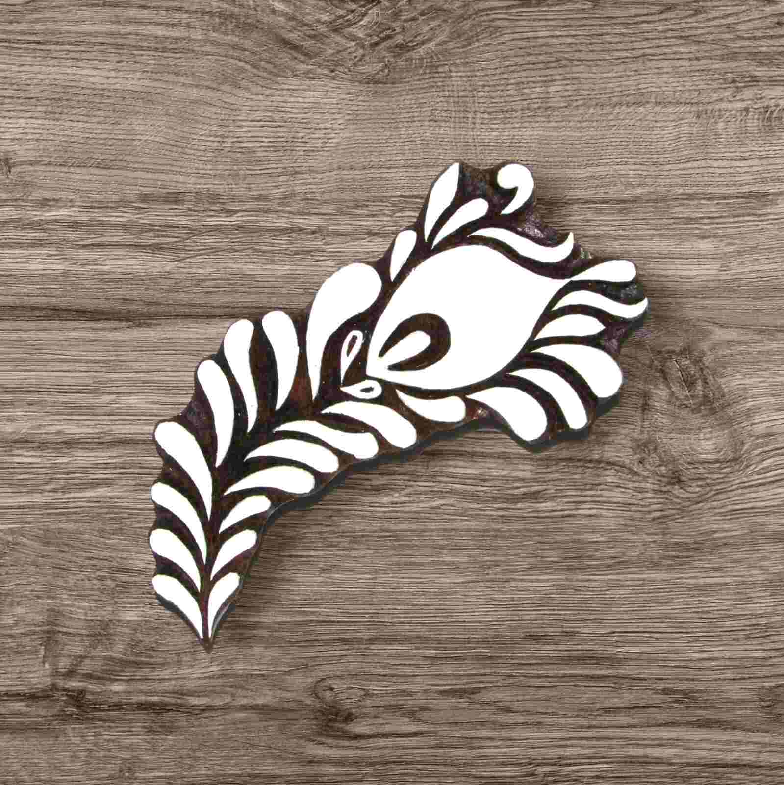 Handcrafted wooden printing stamps wing for unique designs and high-quality print on fabric, paper, clay, mehndi, use on any other surface