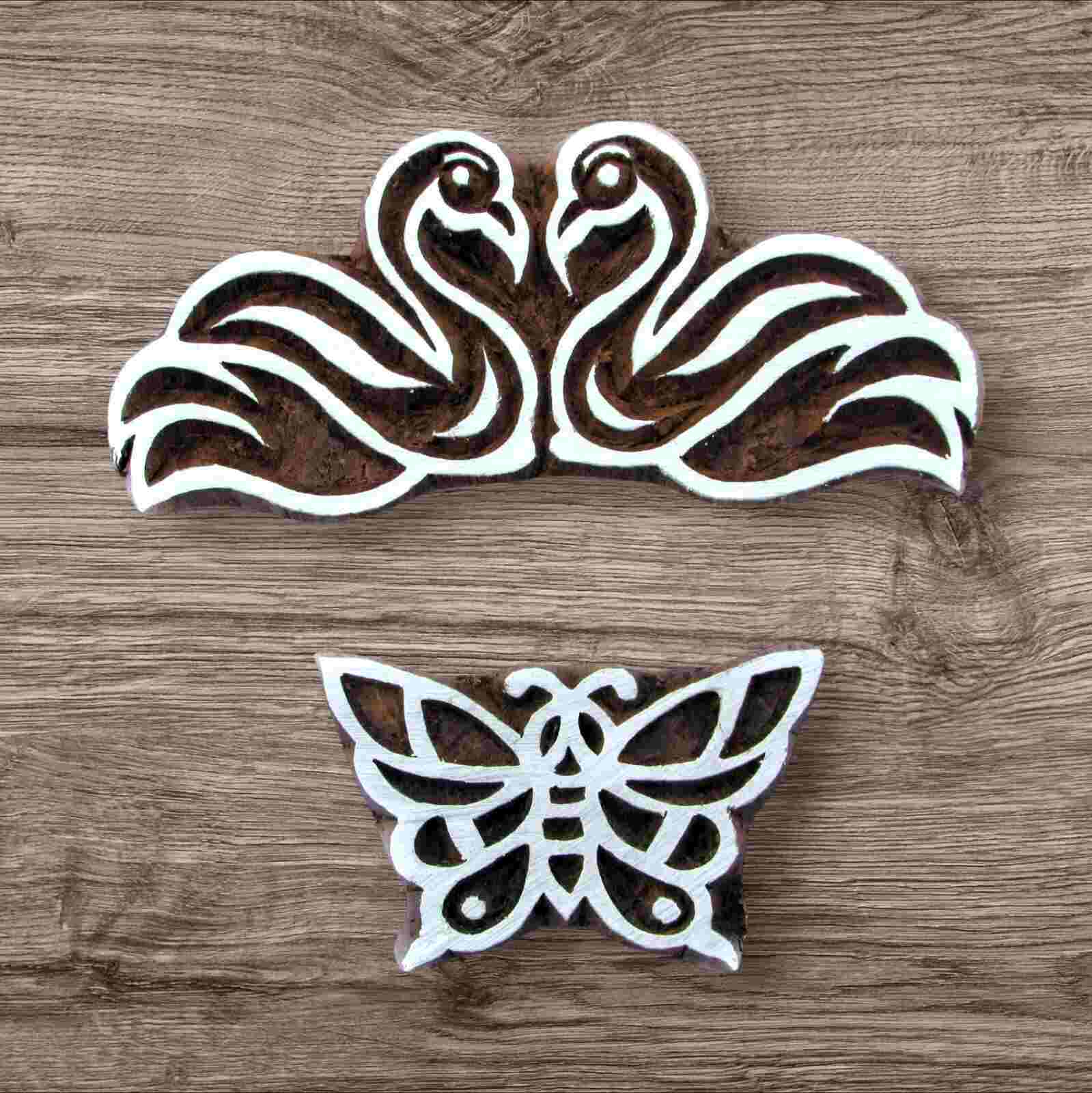 Handcrafted Duck wooden block stamp for unique designs and high-quality print on fabric, paper, clay, mehndi, use on any other surface