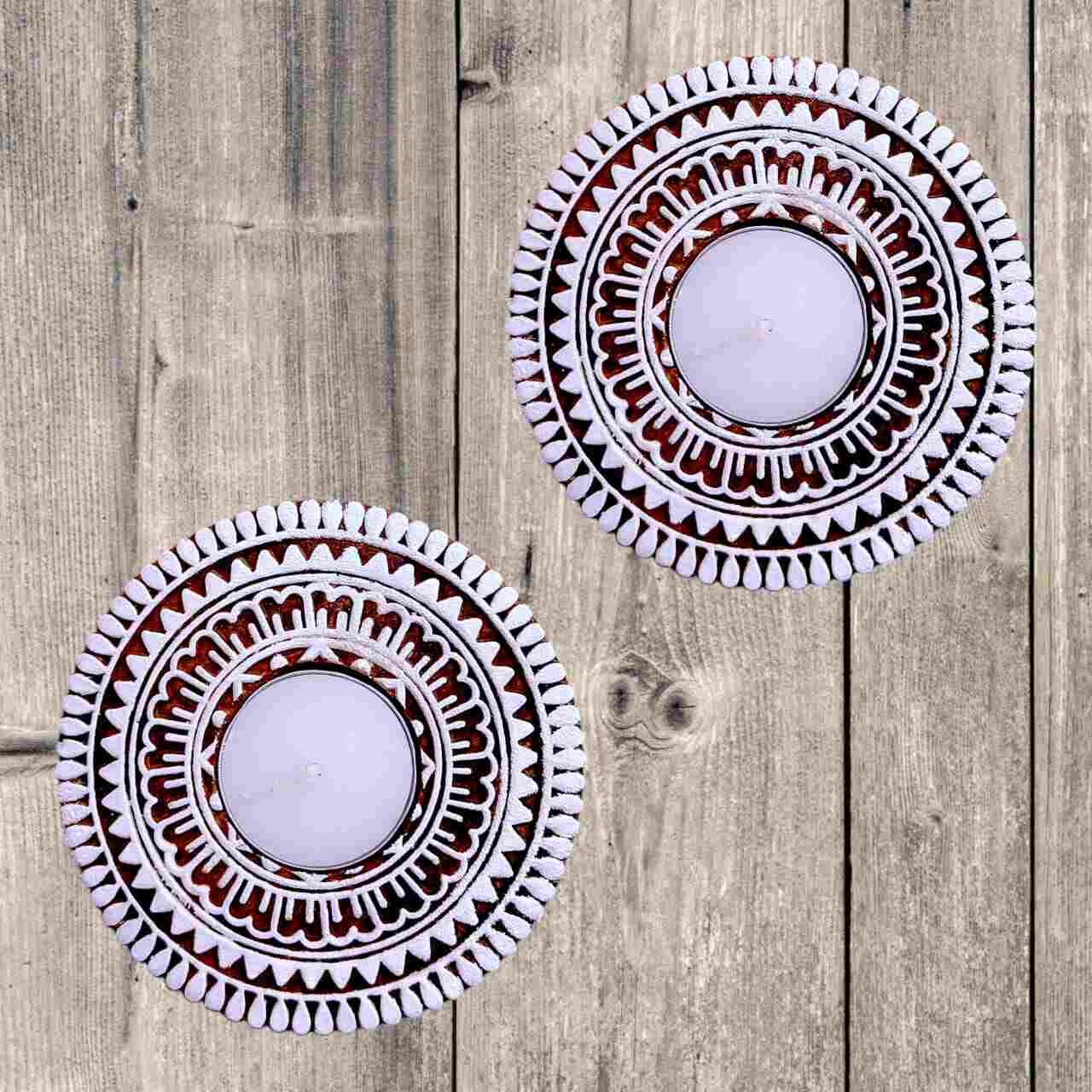 Elegant handmade Mandala candle holder perfect for creating a warm and cozy ambiance. Crafted with care, ideal for home décor, weddings, or gifts.