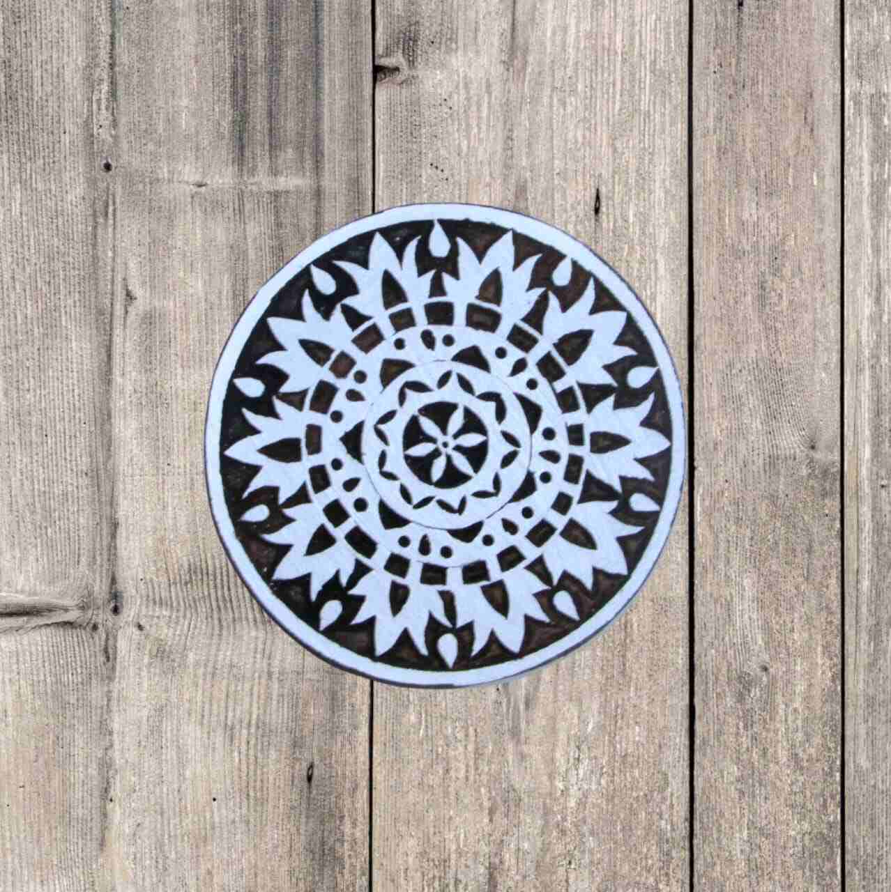 Handcrafted Carving Block Round Shape and high-quality wood blocks print on fabric, paper, clay, mehndi, use on any other surface