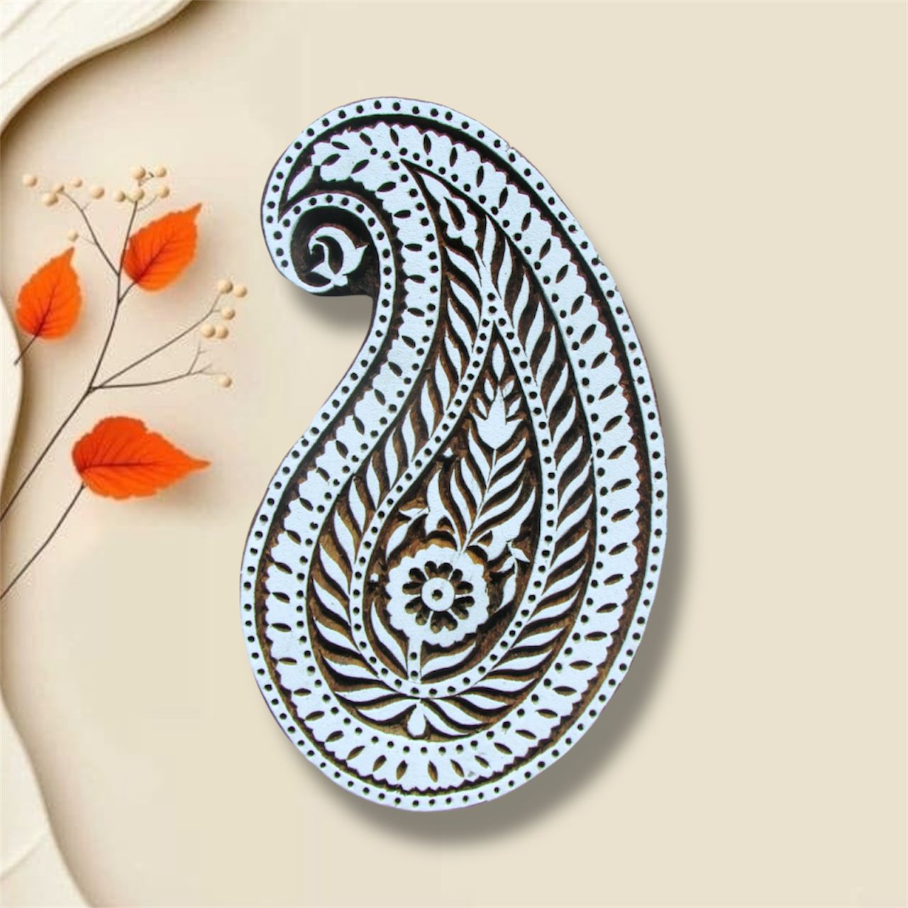 Handcrafted ambi printing blocks ambi for unique designs and high-quality print on fabric, paper, clay, mehndi, use on any other surface