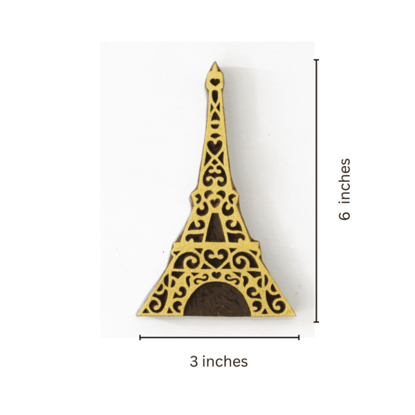 Elegant hand-carved wooden eiffel tower wall decor (set of 2 pcs) - Image 3