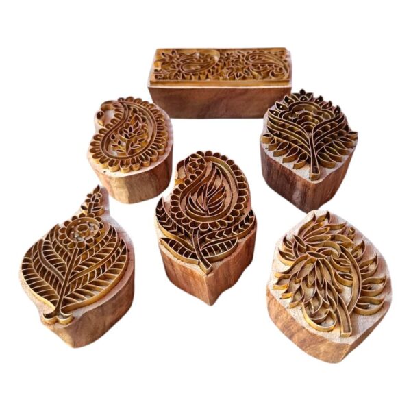 Floral brass printing block stamps set of 6 pieces - Image 2