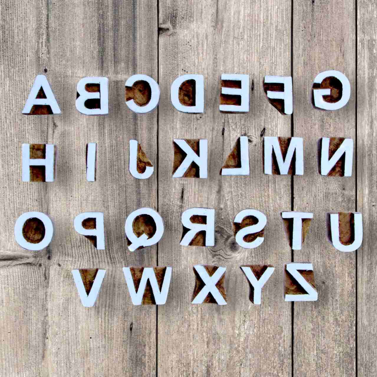 Handcrafted Printing stamps alphabet abcd and high-quality print on fabric, paper, clay, mehndi, use on any other surface