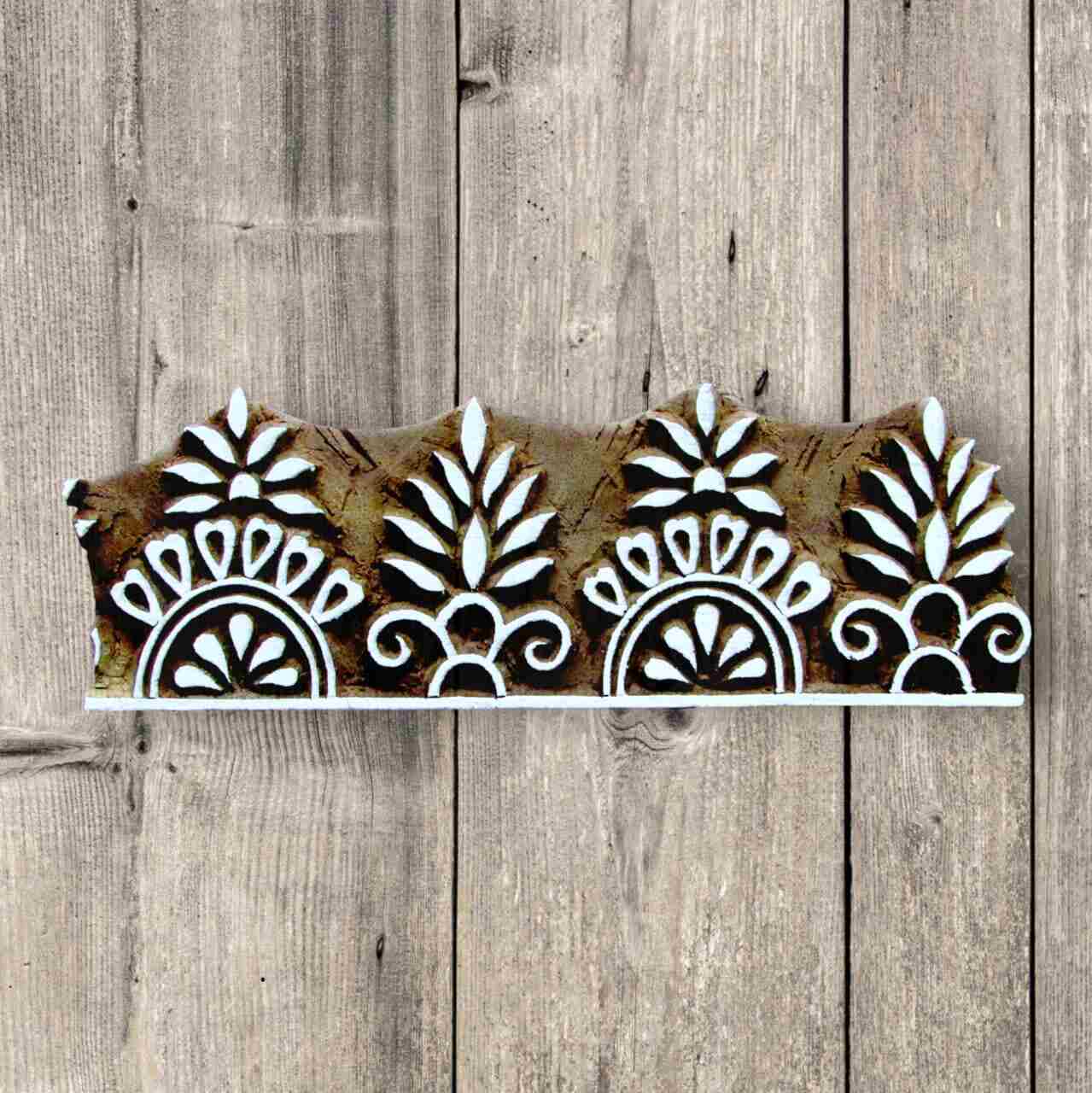 Handcrafted Wooden Printing stamp kangri for high-quality prints on fabric, paper, clay, mehndi. Durable, reusable & perfect for all your creative projects