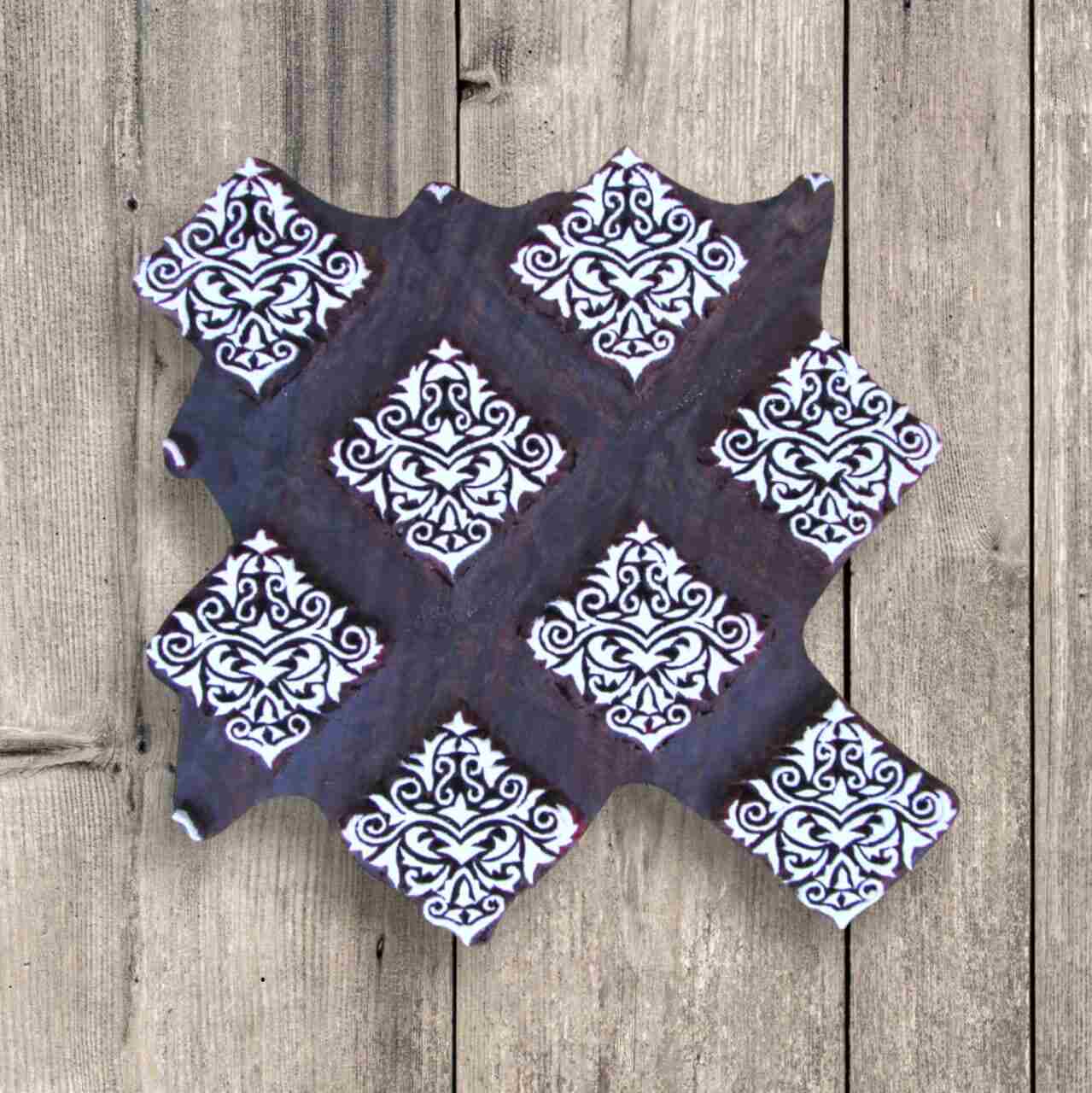 Handcrafted textile Printing block jaal and high-quality wood blocks print on fabric, paper, clay, mehndi, use on any other surface