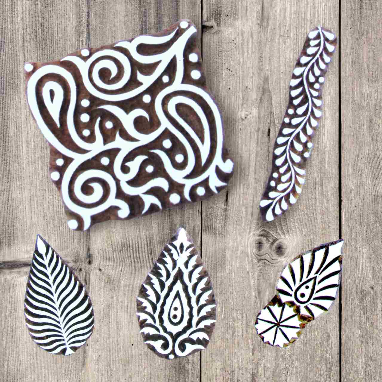 Handcrafted Carving Block Stamps and high-quality wood blocks print on fabric, paper, clay, mehndi, use on any other surface