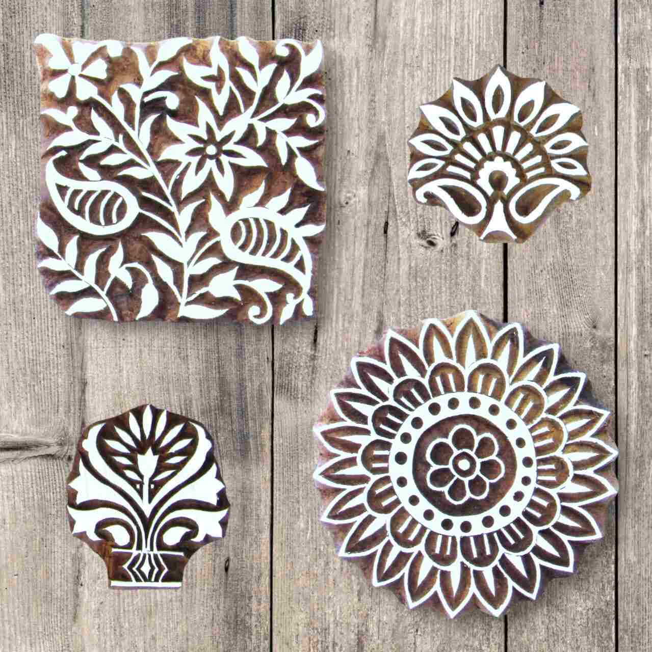 Handcrafted Wooden Blocks for printing and high-quality wood blocks print on fabric, paper, clay, mehndi, use on any other surface