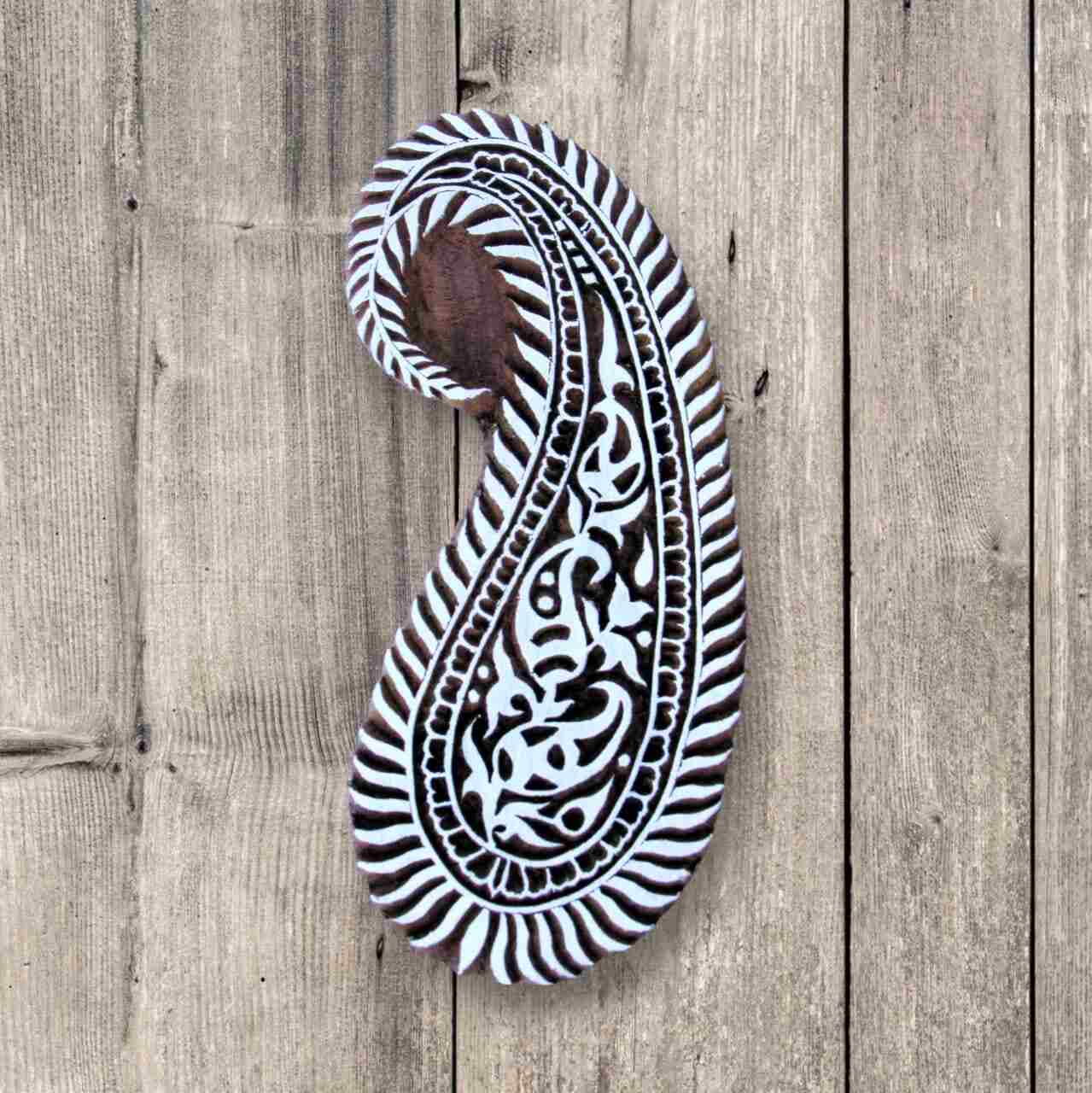 Handcrafted printing block paisley buta and high-quality wood blocks print on fabric, paper, clay, mehndi, use on any other surface