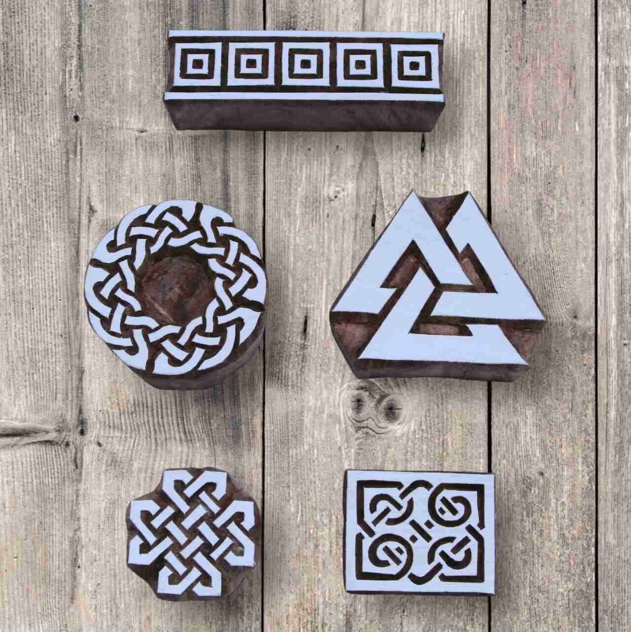 Handcrafted Printing stamp Geometric design and high-quality wood blocks print on fabric, paper, clay, mehndi, use on any other surface