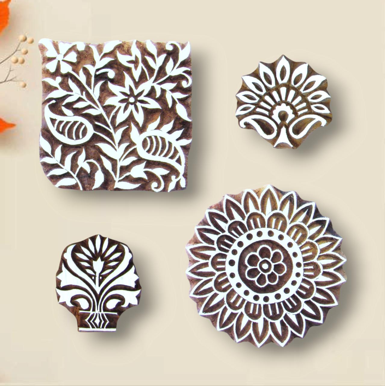 Handcrafted Wooden Blocks for printing and high-quality wood blocks print on fabric, paper, clay, mehndi, use on any other surface