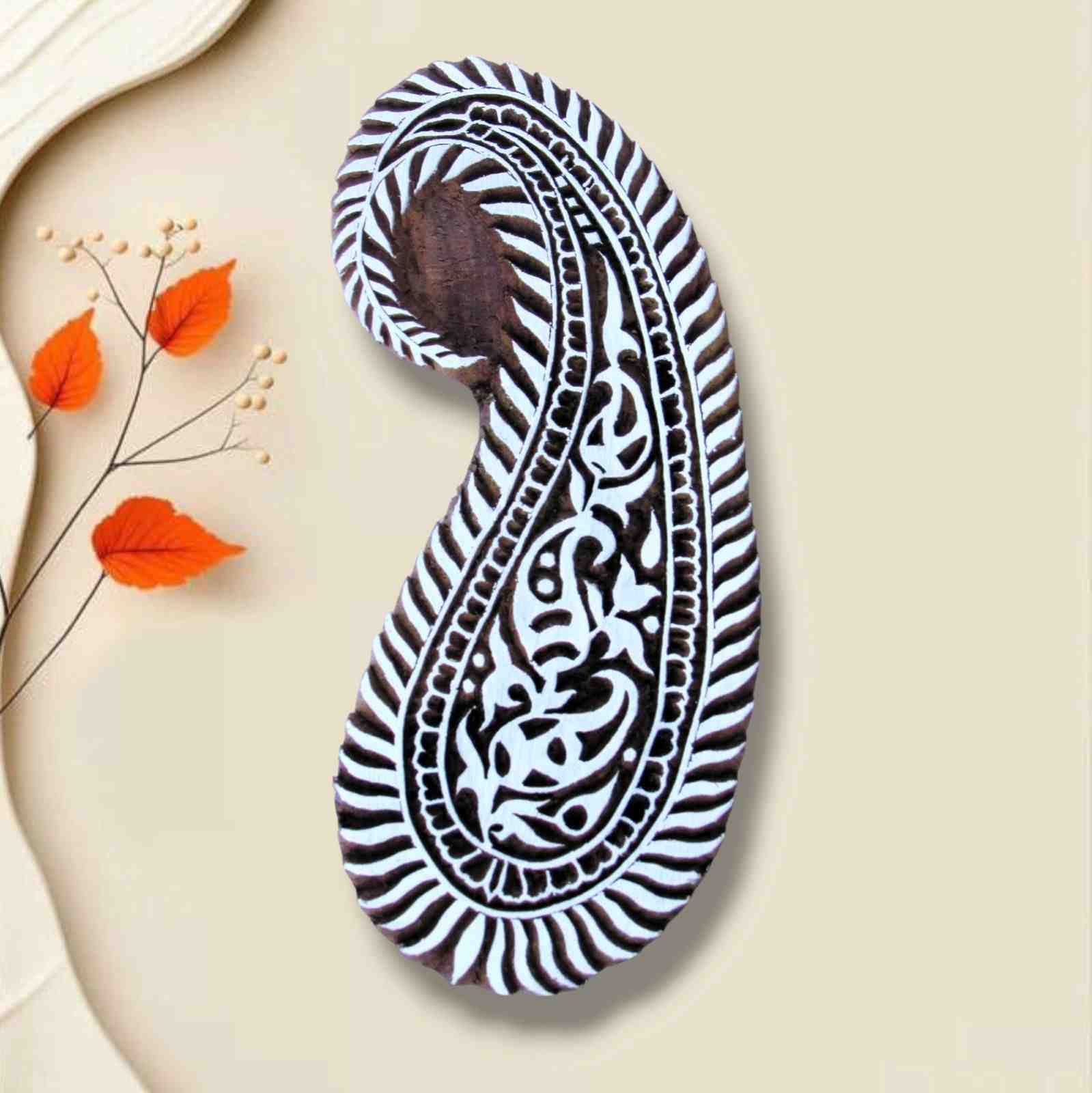 Handcrafted printing block paisley buta and high-quality wood blocks print on fabric, paper, clay, mehndi, use on any other surface