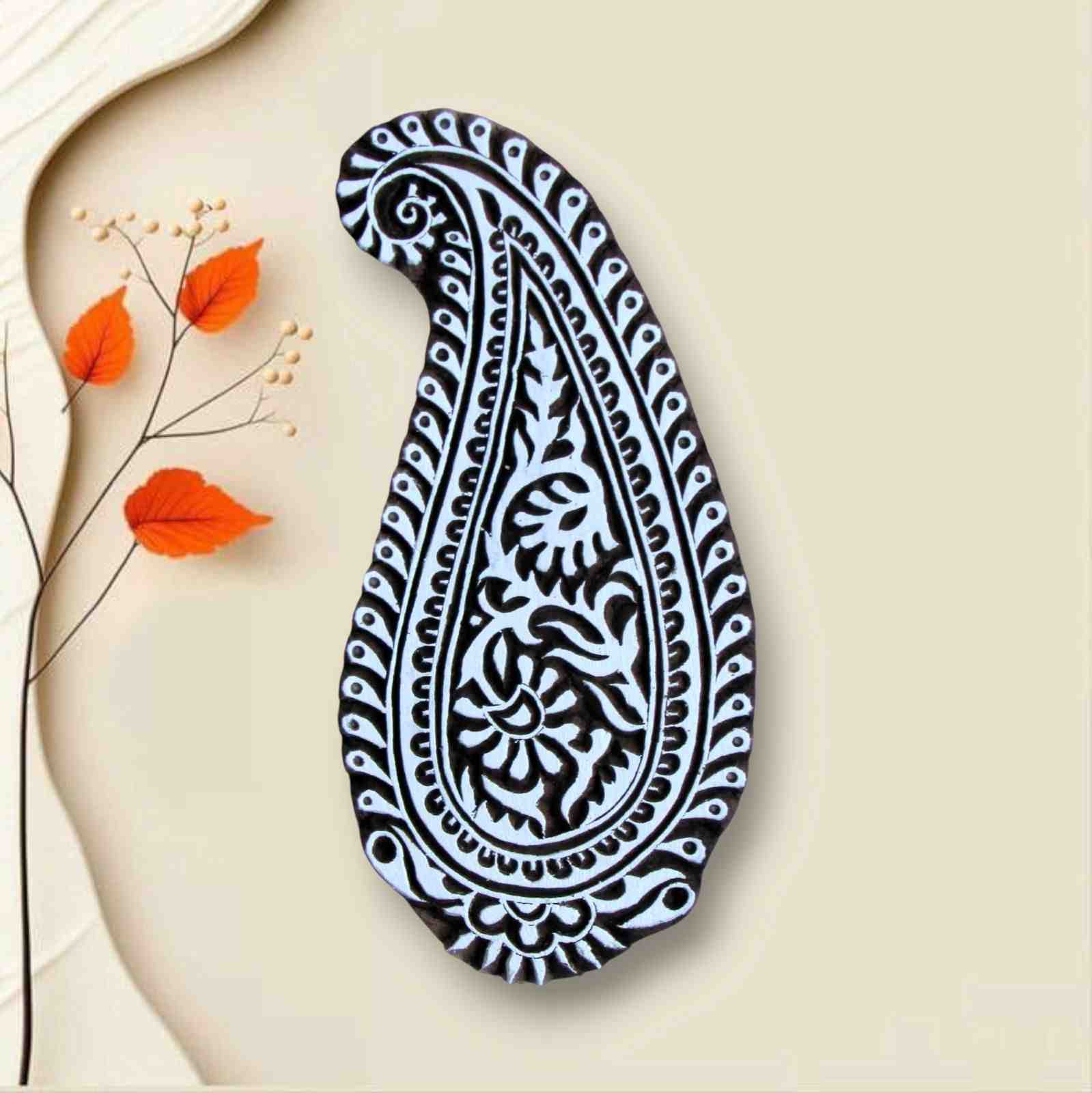 Handcrafted Paisley Buta Block Prints and high-quality wood blocks print on fabric, paper, clay, mehndi, use on any other surface