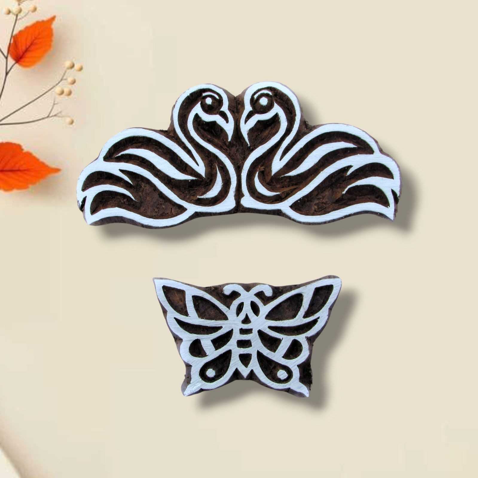 Handcrafted Wooden Printing Blocks Duck and high-quality wood blocks print on fabric, paper, clay, mehndi, use on any other surface