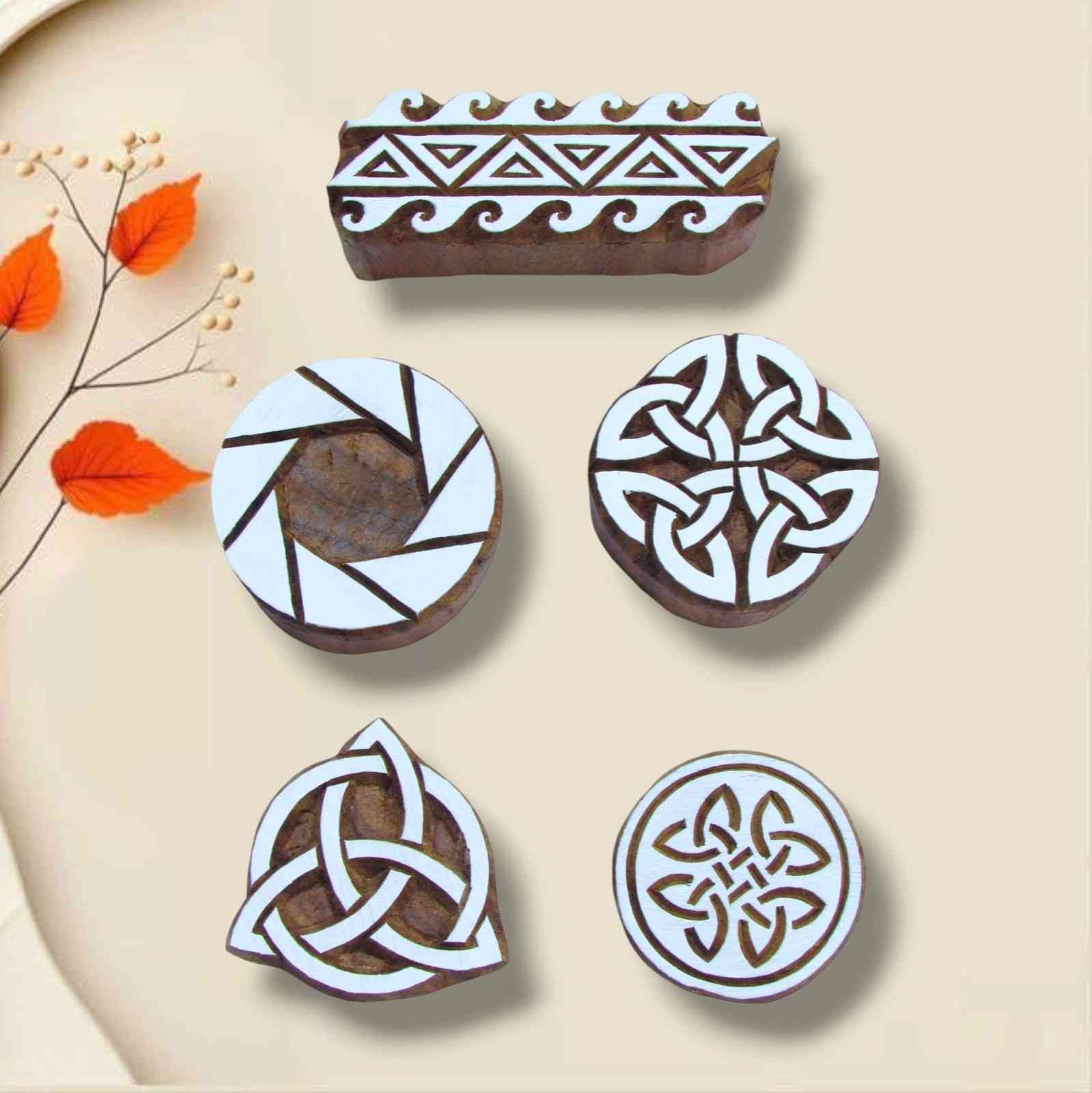 Handcrafted Printing blocks Geometric design and high-quality wood blocks print on fabric, paper, clay, mehndi, use on any other surface