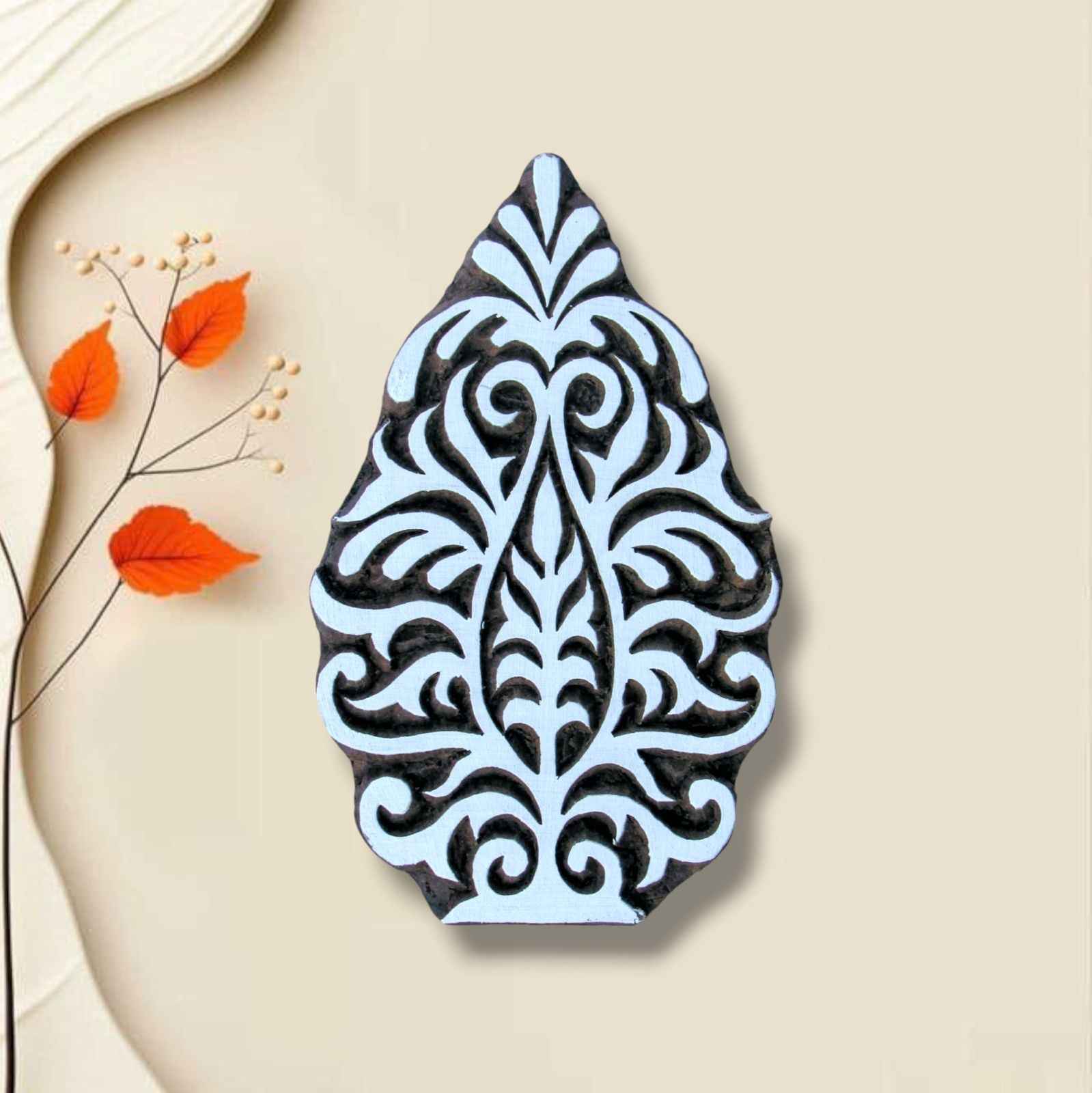 Handcrafted Printing Block Plant and high-quality wood blocks print on fabric, paper, clay, mehndi, use on any other surface