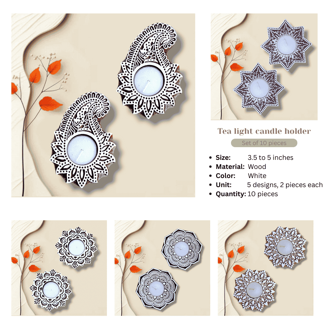 Elegant handmade Mix tealight candle holder perfect for creating a warm and cozy ambiance. Crafted with care, ideal for home décor, weddings, or gifts.